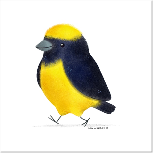 Yellow Crowned Euphonia Bird Wall Art by julianamotzko